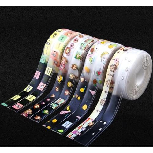 Multi Printing Transparent 3.2mx38mm Pvc Sealing Strip Tape Windows Bath Kitchen Waterproof Self-adhesive Seam Toilet Corner