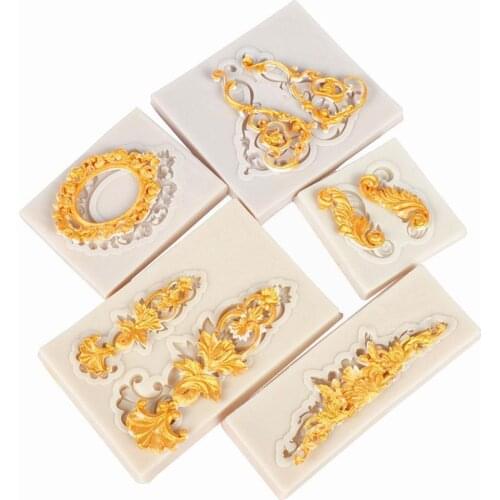 European Pattern Frame Photo Frame Sugar Silicone Mold Retro Chocolate Baking Court Relief Liquid Style Tool Cake Decoratio X6O0