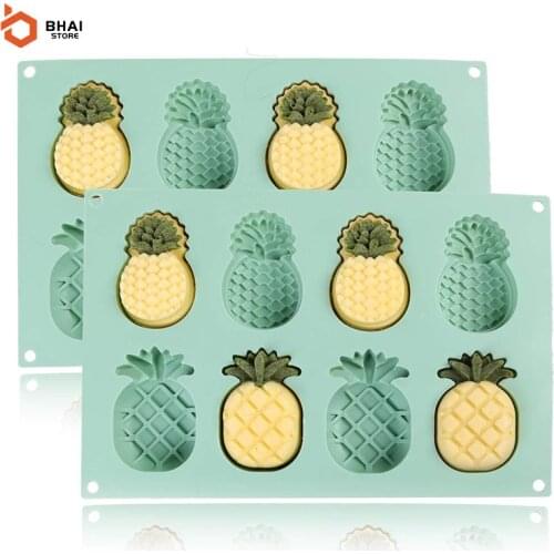 Pineapples Shape Silicone Mold 8-Cavity Mousse Pastry Mold For Kitchen Baking Cake Pudding Jelly Decorating Tools