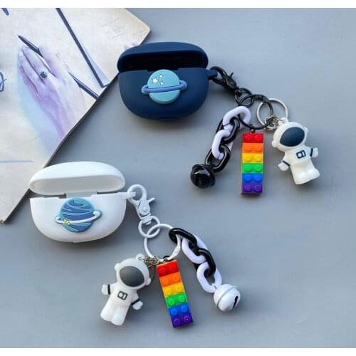 Cartoon Astronaut Silicone Earphone Case Cover for Huawei Freebuds 4i Wireless Bluetooth Headset Protector for Freebuds 4i
