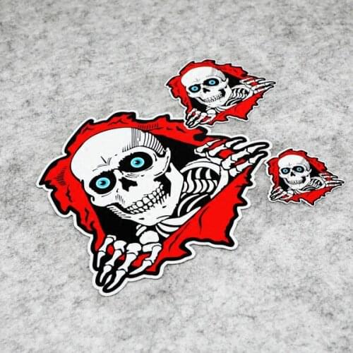 NO.S254 GalonDeco Cartoon Skull Reflective Car Sticker Scratch Cover Stickers Decals Car Motorcycle Helmet Rear windshield Dec