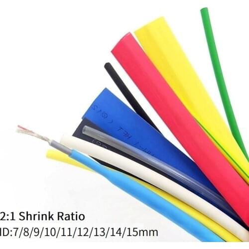 Heat Shrink Tube 7mm 8mm 9mm 10mm 11mm 12mm 13mm 14mm 15mm 2:1 Shrinkage Ratio Polyolefin Insulate Wire Wrap Repair Cable Sleeve