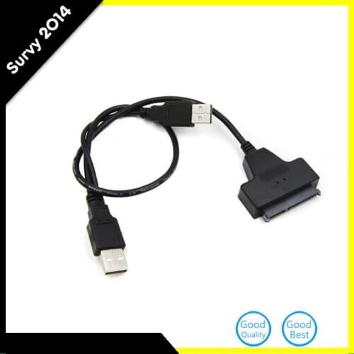 USB 2.0 to SATA 15+7 Pin Data &Power USB Cable Adapter for 2.5 inch HDD SSD