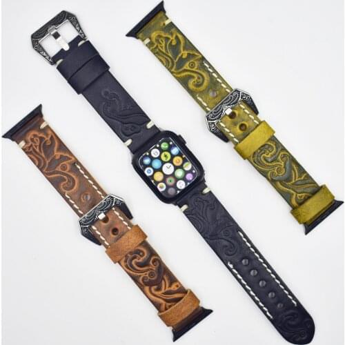 Leather Watch Strap Replacement for Apple Watch Band 38mm 42mm 40mm 44mm Series 4 3 2 1 iWatch Watchband Wist Bracelet