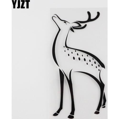 YJZT 8.6CMX17.2CM Lovely Deer forest Animals Decal Vinyl Car Sticker Black/Silver 8A-0066