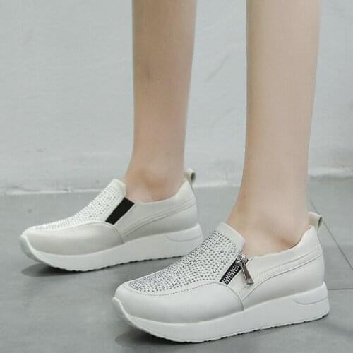 New 2021 Sneakers Women Shoes High Black White Pink Women Sneakers For Women Outdoor Sports New Rhinestone Female Sneakers