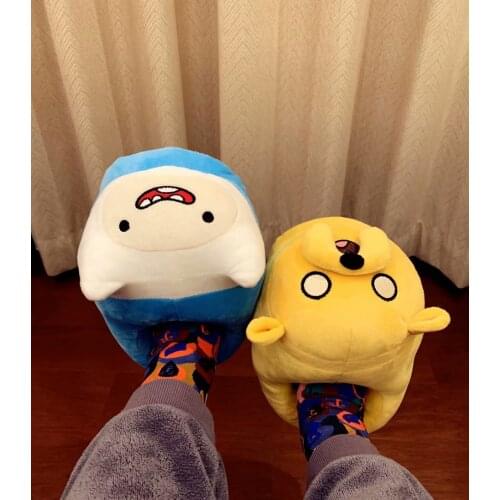 Winter Cute Home Slippers Cartoon Plush Slides Comfortable Wooden Floor Slippers Unisex Indoor Slides Warm Cotton Slippers 35-42