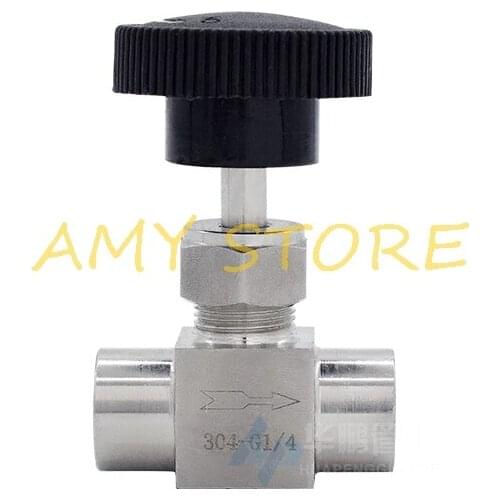 1/8" 1/4" 3/8" 1/2" 3/4" BSP Equal Female Thread 304 Stainless Steel Flow Control Shut off Valve Needle Valve for Water Gas Oil