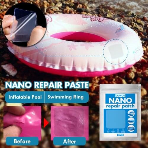 10/20pcs Swimming Float Nano Repair Patch Pool Inflatable Toy Repair Tape Clear Swimming Ring Dinghies Adhesives Accessories