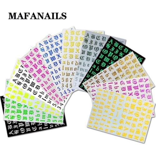 12Pcs/ Set#NL70 Letter 3D Nail Art Nail Applique Gold Letter Black Character Nail Glue Sticker Decal Nail Decoration DIY Tips