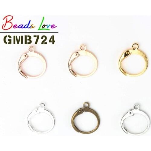 20pcs 14*12mm Gold Silver Color France Lever Earring Hook Wire Settings Base Earrings for DIY Jewelry Making Finding Wholesale