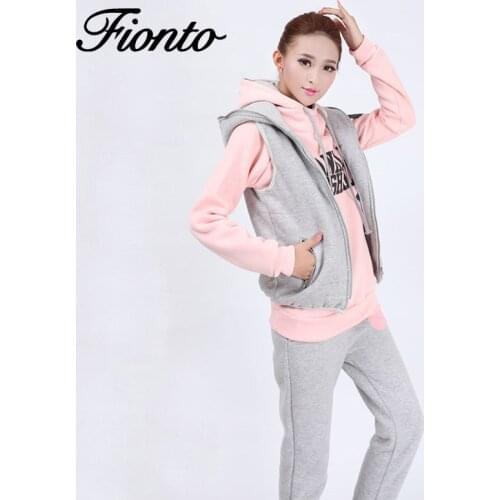 2020 Autumn And Winter New Fashion Women Suit Womens Tracksuits Casual Set With A Hood Fleece Sweatshirt Three Pieces Set