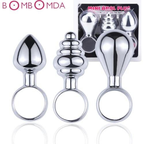 3PCS Metal Anal Plug Sex Toys For Men Prostate Massager Anal G spot Stimulator Dildo Butt Plug Femlae Masturbator Adult Sex Shop