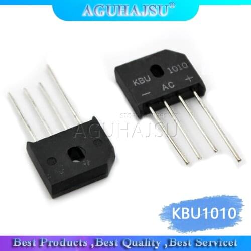 5pcs KBU1010 KBU-1010 Rectifier bridge flat bridge rectified current 10A reverse voltage 1000V molewei