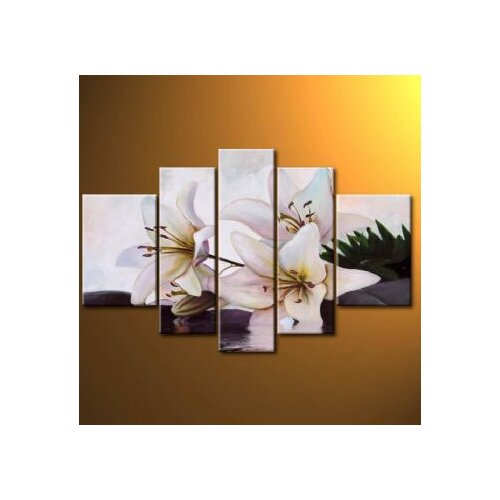 5pcs Hand Painted Oil Painting Gentle Lilies--Modern Canvas Painting Wall Decor-Floral Oil Painting Wall Art
