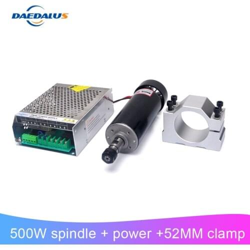 500W luftgekühlter Spindel motor DC CNC 0.5kw Spindel ER11 Fräsmotor 110V 220V Schaltnetzteil 52MMDIY Steele Klemme