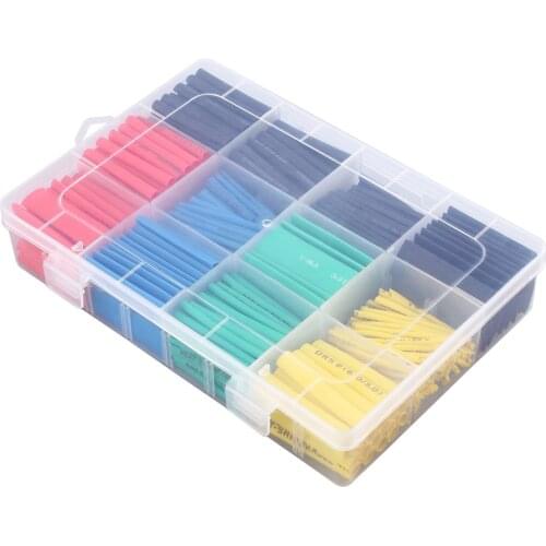 530pcs Polyolefin Heat Shrink Tube Ratio Tubing Insulation Shrinkable Tubes Assortment Electronic 2:1 Wrap Wire Cable Insulated