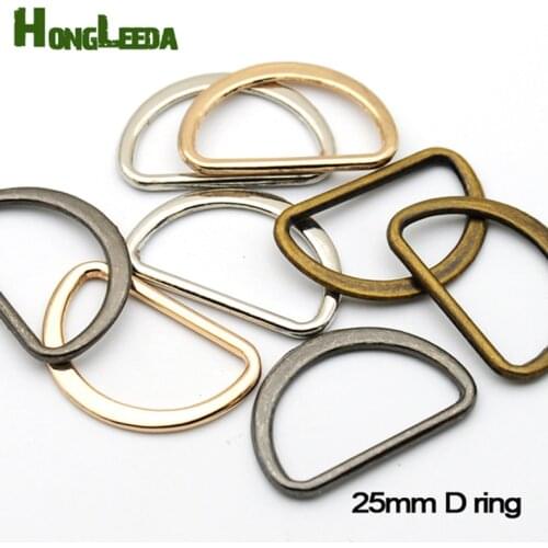 60pcs/lot 1 inch 25mm metal flat alloy D Dee Ring adjustable buckles DIY accessories shoes bag webbing strap FDR-25mm