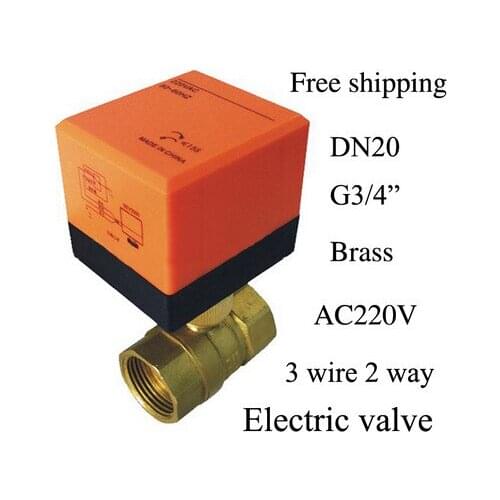 Free shipping G3/4" DN20 electric actuator valve,220VAC