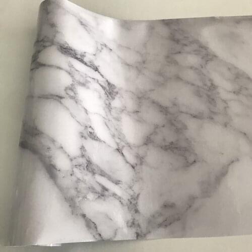 DIY Vinyl Glossy Marble Sticker Film Kitchen Cabinet Countertop Self adhesive Sticker Wallpaper Home Decor Wall Sticker