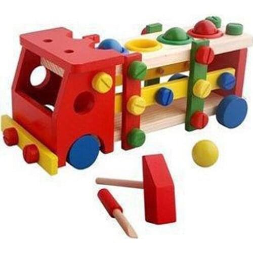 Wooden Assembling Chair Montessori Toys Baby Educational Wooden Toy Preschool Multifunctional Variety Nut Combination Chair Tool