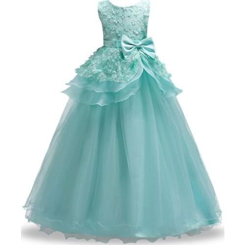 2021 Summer New Girls Birthday Party Princess Dress Children Wedding Dress Pettiskirt Flower Girl Embroidery Performance Costume