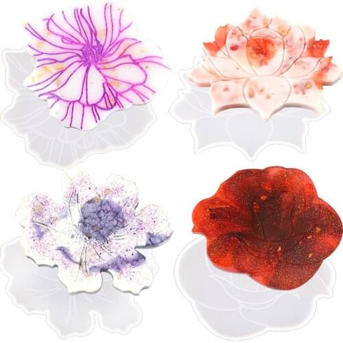 DM178 4PCS/Pack DIY Silicone Molds Resin Coaster Set For Epoxy UV Resine Craft Cup Pad Mat Holder Tray Silicon Mould Gift