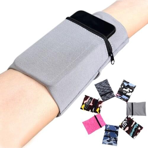 Elastic Mobile Phone Arm Guard Zipper Wrist Bag Outdoor Sports Mask Storage Bag Zipper Ankle Wrap Multi-purpose Wrist Strap
