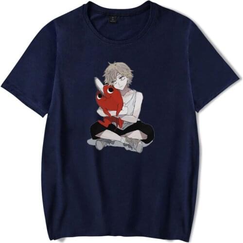 Japan Anime Chainsaw Man T-shirts Men Woman Manga Cotton Printed O-Neck Clothes Summer Hip Hop Streetwear Short Sleeve Tees