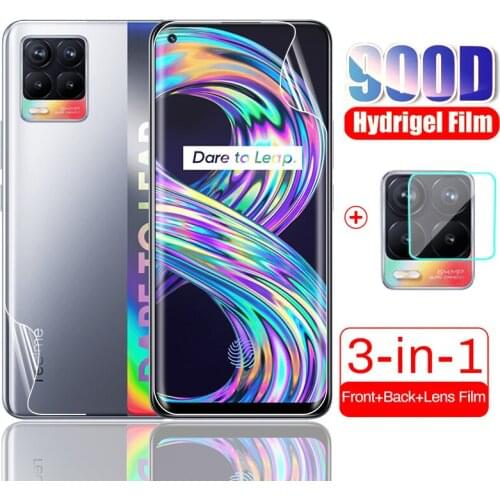 For realmi 8 hydrogel film for oppo realme 8 realme8 pro anti-scratch front back screen protector camera film not glass realmy 8