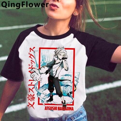 Bungou Stray Dogs t shirt top tees female vintage ulzzang casual plus size white t shirt summer top t shirt vintage