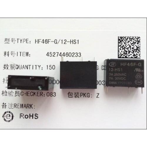 HOT NEW relay HF46F-G-12-HS1 HF46F-G-12-HS1-12VDC HF46F-G 12-HS1 12VDC HF46F-G 12-HS1-12VDC 12V 7A 250VAC DIP4