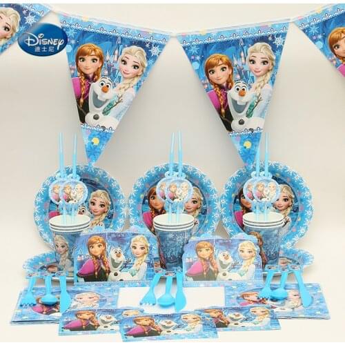 Frozen 70pcs Anna Elsa Snow Queen Movie Baby Birthday Party Decorations Kids Evnent Party Supplies Party Decoration