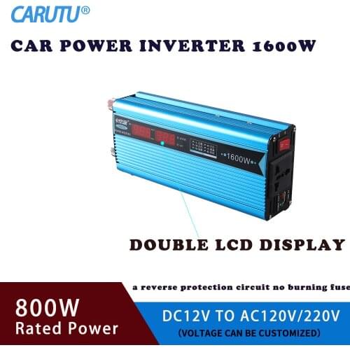 1500W Power Inverter 12VDC to 220VAC Modified Sine Wave car inverter DC to AC converter with intelligent LCD display with USB