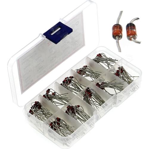 200Pcs 1N4738 ~ 1N4747 10 Kinds Value Resistance Diode Assorted Kit with Box
