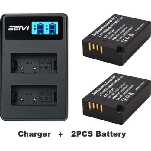 LP-E17 Replacement Battery +LCD USB Charger for Canon EOS 200 250D M3 M5 M6 750D 760D T6i T6s 800D 8000D 77D Kiss X8i Camera