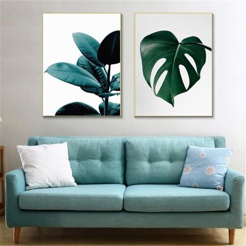 Nordic Style Green Plants Leaf Horse Posters And Prints Cactus Wall Art Canvas Painting Canvas Prints Home Decoration