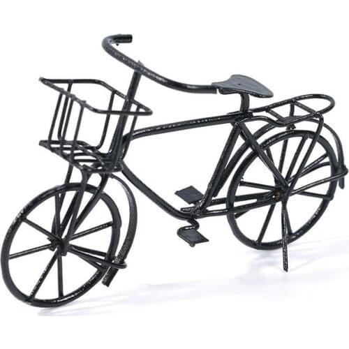 New Miniature Accessories Black Small Bike Matel Material Dollhouse Decorations Simulation Model Dollhouse Furniture Black