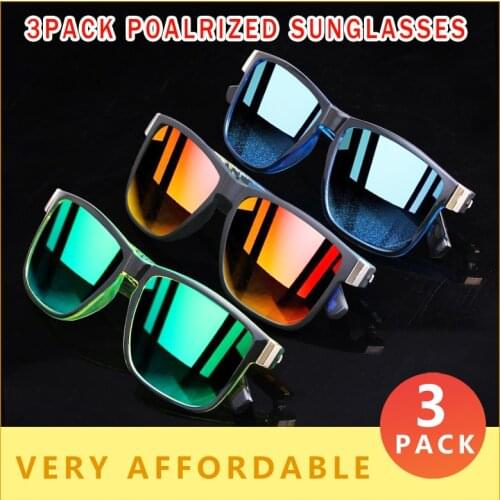 3 PACK Fashion Sports Men Polarized Sunglasses Photochromic Outdoor Colorful Sun Glasses Men Driving Fishing Eyewear