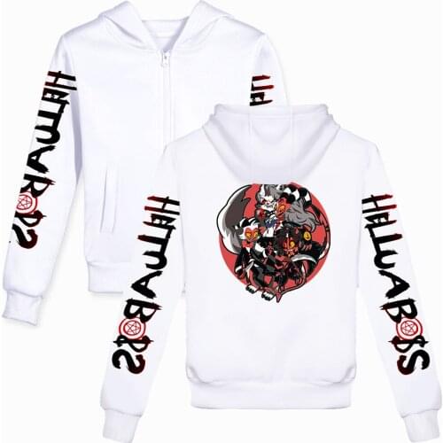 3-14 Years Kids Sweatshirt Helluva Boss Hoodie Zipper Jackets Boys Girl Harajuku Streetwear Anime Children Clothes