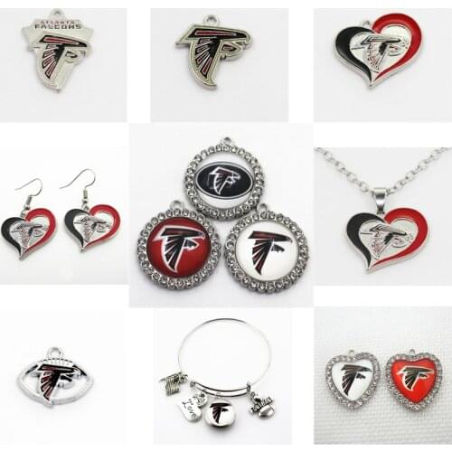 Football Atlanta Dangle Charms Falcon Mix Style DIY Pendant Bracelet Necklace Earrings Jewelry Making Accessories