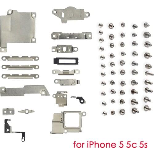 Full Set Small Metal Internal Bracket Shield Plate Kit + Full Set Screws with 2 bottom screws for iPhone 5 5c 5s