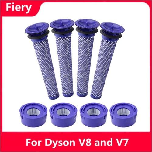 8 Pack Pre-Filters And 3 Pack HEPA Post-Filters Replacements Compatible Dyson V8 And V7 Cordless Vacuum Cleaners Washable