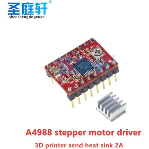 A4988 StepStick Stepper Driver + Heat sink For Reprap 3D Printer Parts Red Stepper Motor Driver With Heatsink Accessorie