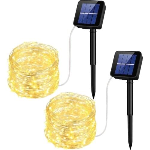 LED Solar Lamp Outdoor 10M 22M 100/200 LEDs String Lights Fairy Holiday Christmas Party Garland Solar Garden Waterproof Lights