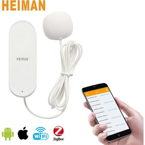 HEIMAN Low Power Consumption Smart Security Water leak Alarm Bathroom Laundry Water Leak Sensor Alert Detector with Battery