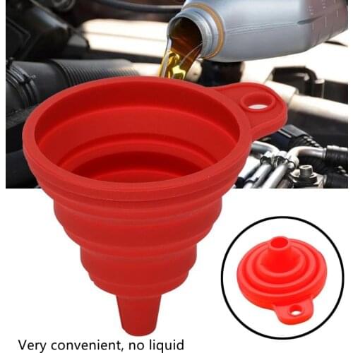 Car Engine Replacement Oil Funnel, Car General Gasoline and Diesel Universal Transfer Tool Folding Silica Gel