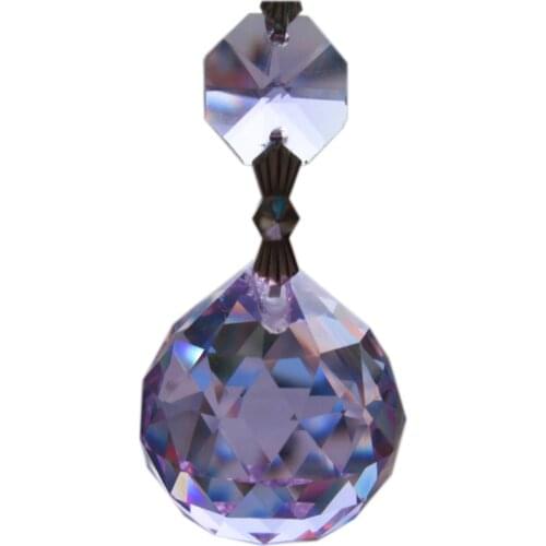 Garland Chakra Spectra 1 pce Chandelier Purple Glass Crystals Lamp Prisms Hanging Drops Pendants Wedding Decor 2.9'' M02051-3