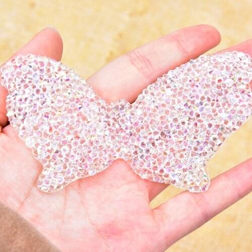 10*5.5Cm Butterfly Motifs Environmental Resin Diamond Ab Color Crystal Sticker Hotfix Patches Diy Clothing Shoes Hat Accessories