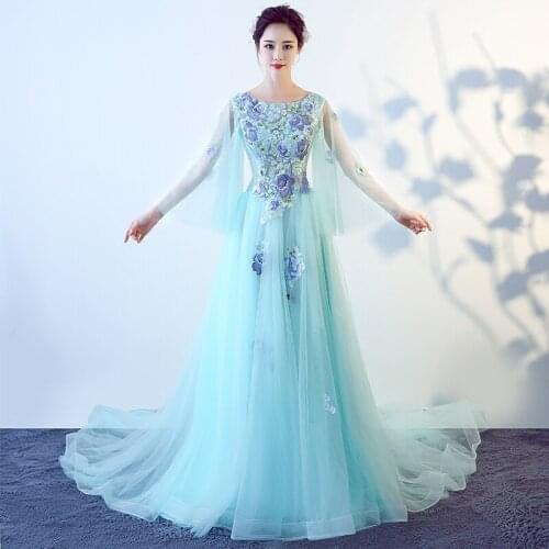 100%real carnival light blue/light green stage performance cosplay renaissance Gown queen Victorian /Marie/ Belle Ball/ball gown